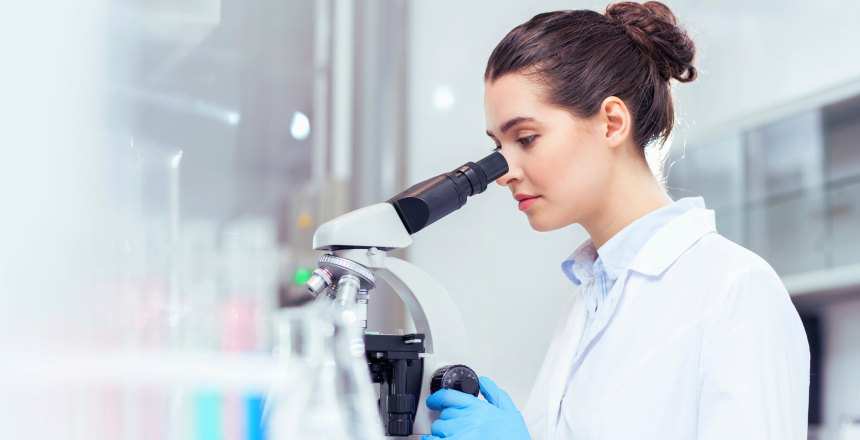 Forensic science technician analyzing evidence